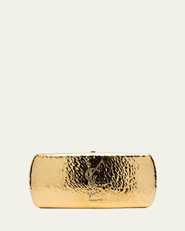 Martele YSL Clutch Bag in Hammered Metal